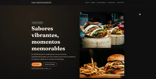 Diseño web para Yali Restaurant